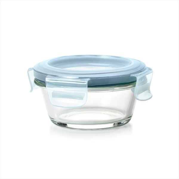 Smart Seal 1-Cup Glass Round Container - Arctic Blue O8