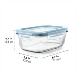 Smart Seal 3.5-Cup Glass Rectangle Container - Arctic Blue T8