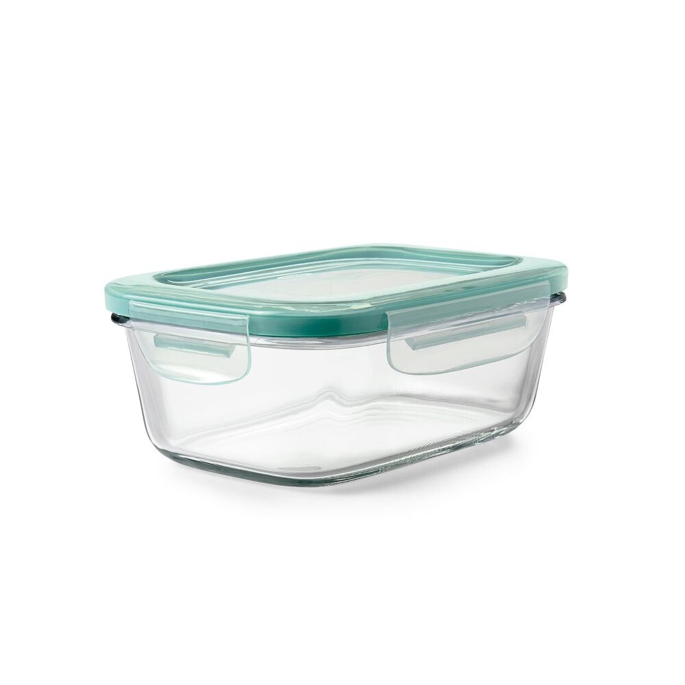 Smart Seal 3.5 Cup Glass Rectangle Container - Teal S1