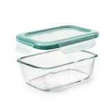 Smart Seal 3.5 Cup Glass Rectangle Container - Teal S1