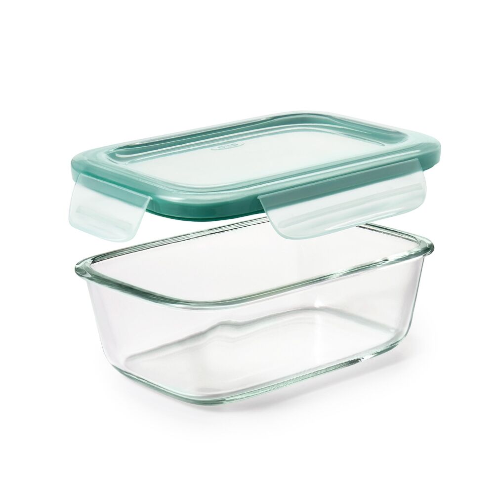 Smart Seal 3.5 Cup Glass Rectangle Container - Teal S1