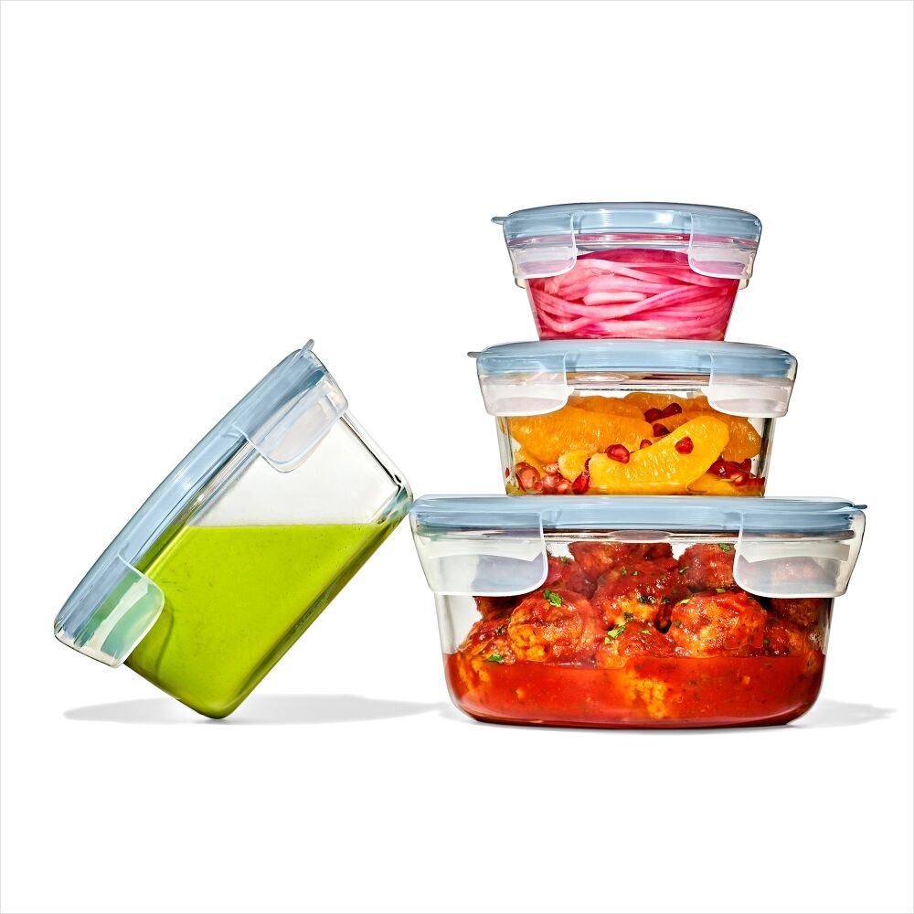 Smart Seal 7-Cup Glass Round Container - Arctic Blue A8
