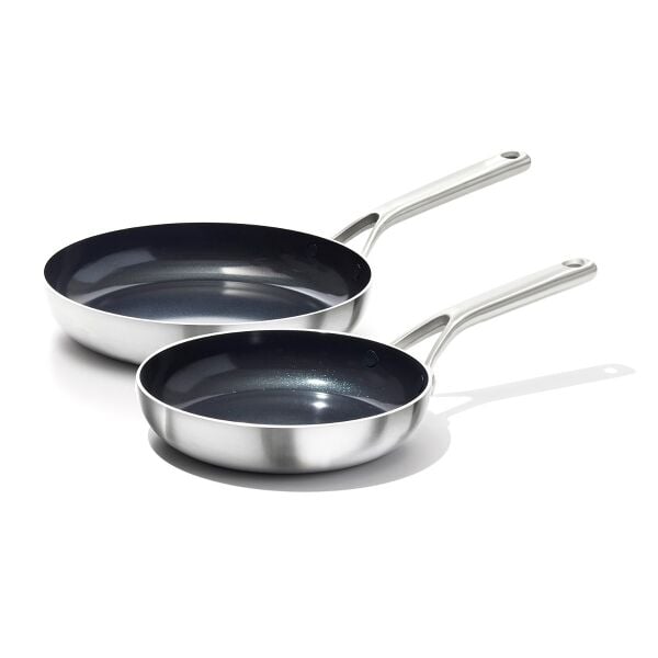 Stainless Steel Mira Series 2 Pack Frypans - Ceramic H4