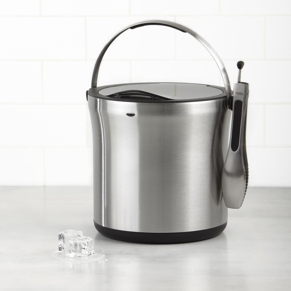 Steel Ice Bucket & Tong Set K1