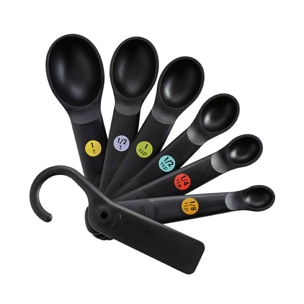 7 Piece Plastic Measuring Spoons - Black F3