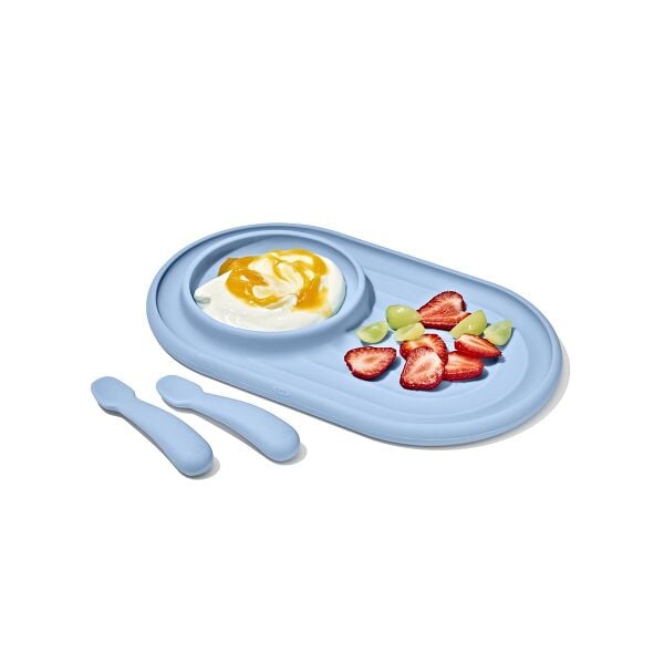 Textured Suction Plate & Spoons Set – 3-Piece N4