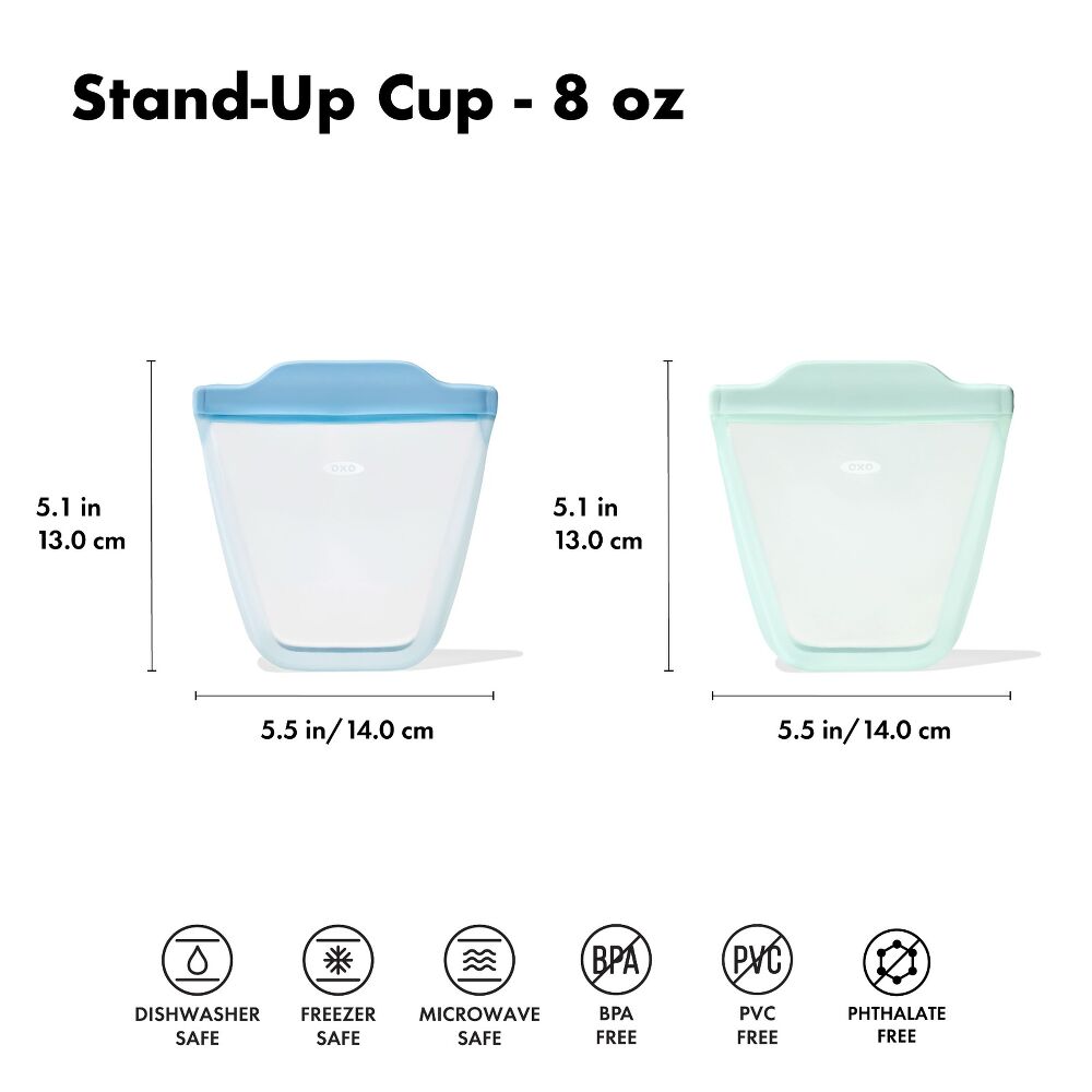 Tot Silicone Reusable Bag - 2-Piece Stand-Up Cup Set M1