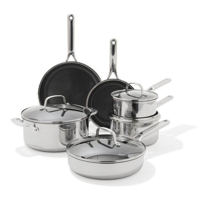 Trident Hybrid Non-Stick Stainless Steel 10-Piece Set P9