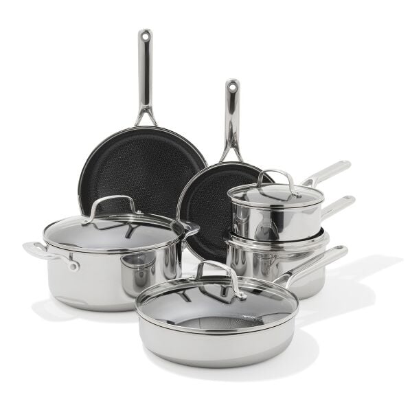 Trident Hybrid Non-Stick Stainless Steel 10-Piece Set P9