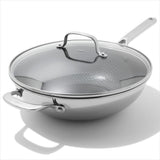 Trident Hybrid Non-Stick Stainless Steel 5 Qt Wok with Lid S5