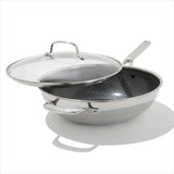 Trident Hybrid Non-Stick Stainless Steel 5 Qt Wok with Lid S5