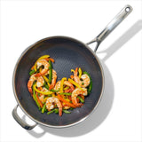 Trident Hybrid Non-Stick Stainless Steel 5 Qt Wok with Lid S5