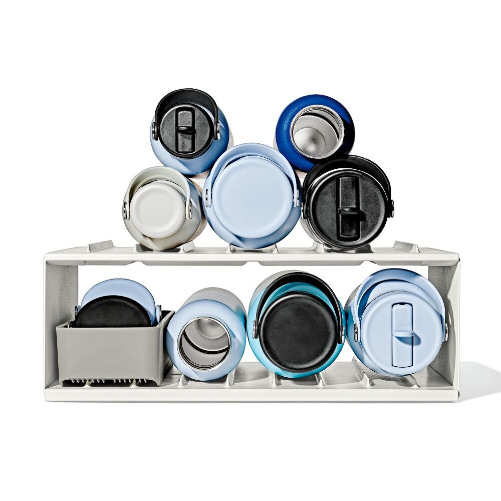 Water Bottle Organizer with Accessory Bin Y8