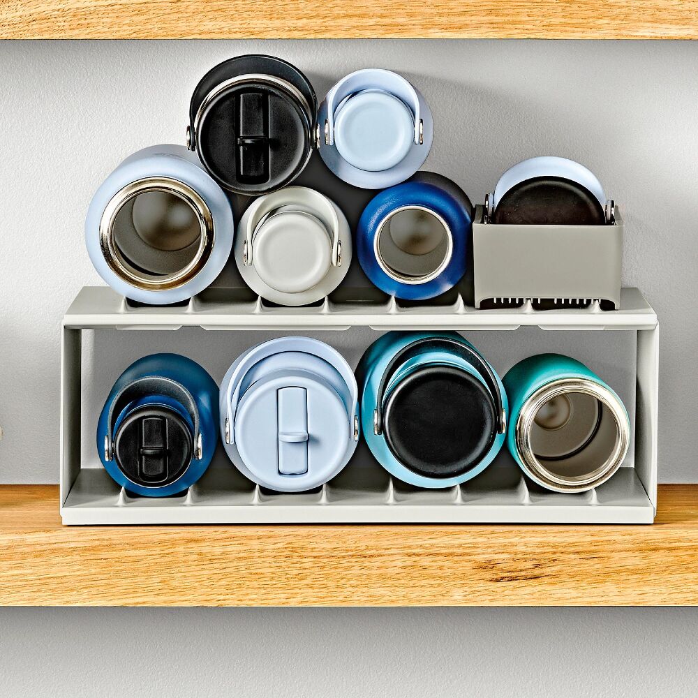Water Bottle Organizer with Accessory Bin Y8